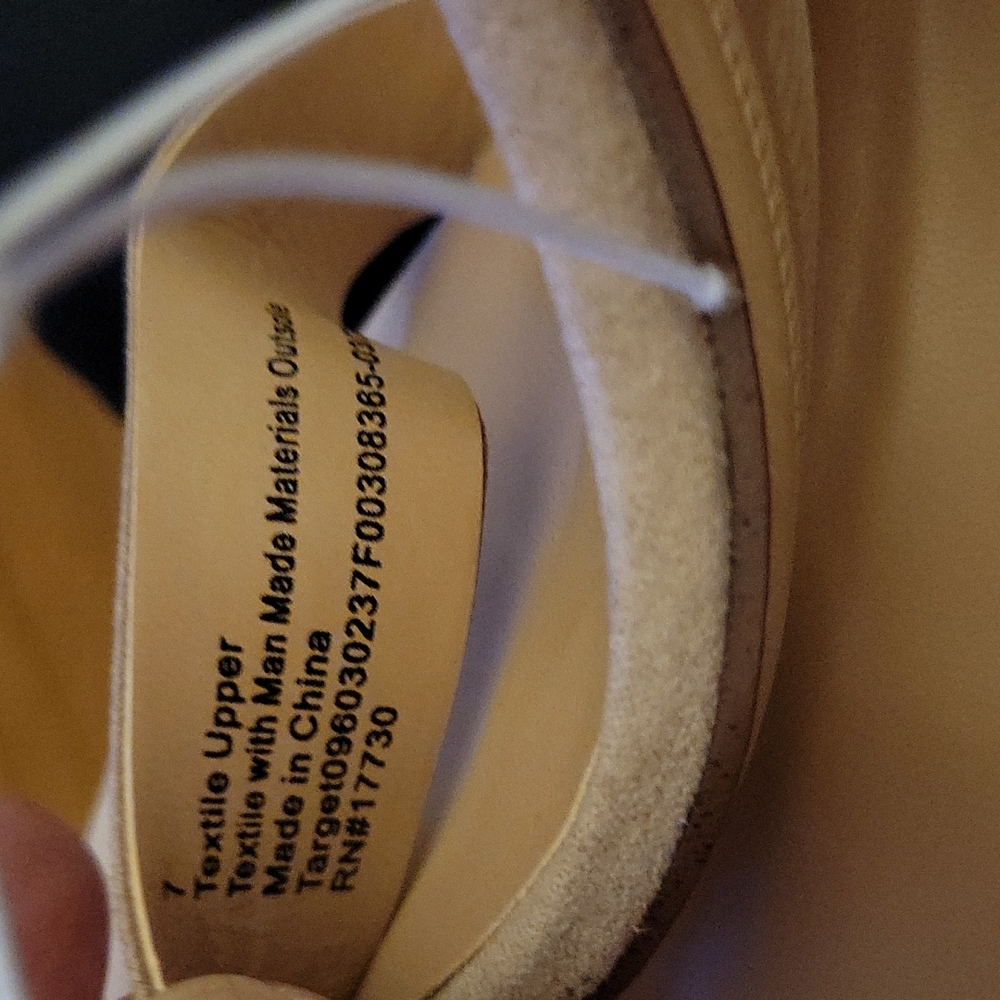 A New Day Ema Blush ankle strap chunky heel fabric sandals padded insole…7 NEW - Picture 9 of 11